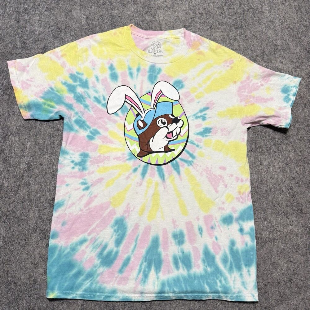 Buc-ees Tie Dye Graphic Tee Shirt Mens M Easter Beaver But Did You Dye Pastel